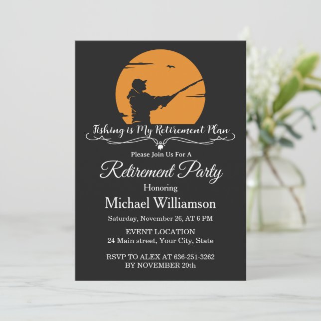 Fishing Retirement Party Invitation (Standing Front)