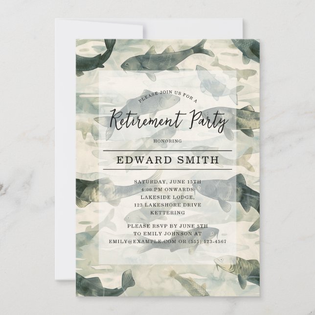 Fishing Retirement Party Invitation (Front)