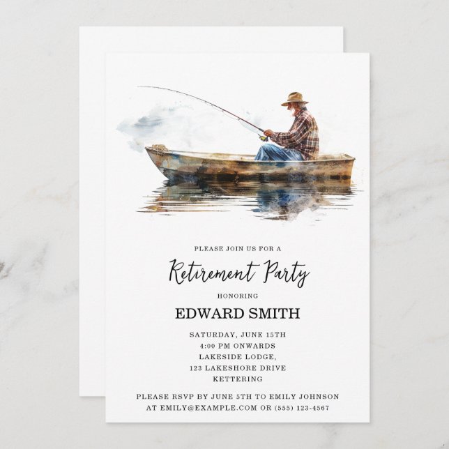 Fishing Retirement Party Invitation (Front/Back)