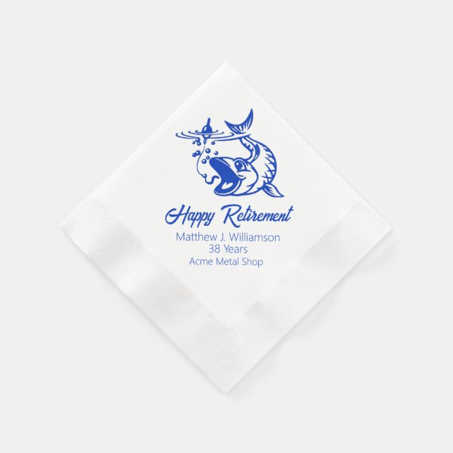 Fishing Retirement Party Napkins  (Corner)