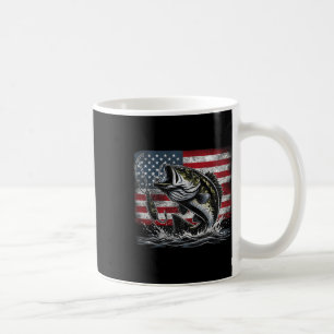 Fishing Retro American Flag B Fish Fisherman Camo  Coffee Mug