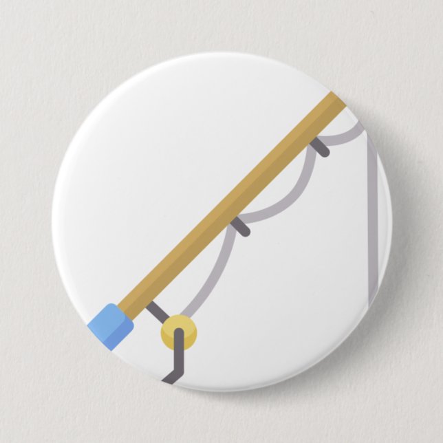 Fishing rod 7.5 cm round badge (Front)