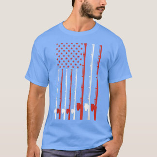 Fishing Rod American Flag 918  T-Shirt