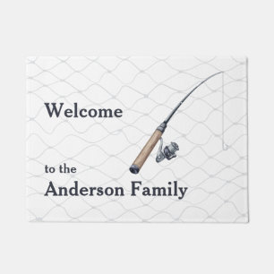 Fishing Rod and Net Welcome Doormat
