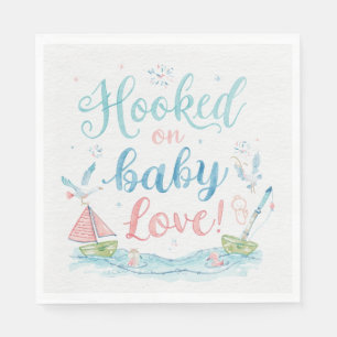 Fishing rod Baby reveal  for Fishing lovers  Napkin