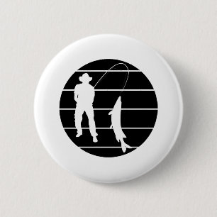 Fishing rod fishing fishing tournament 6 cm round badge