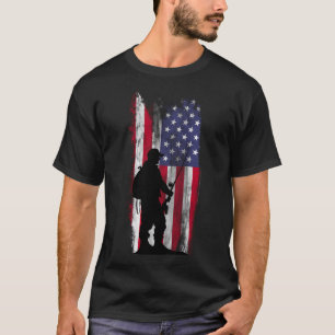 Fishing Rod Flag Art Design T-Shirt