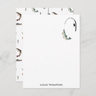 Fishing Rod & Reel Fish Theme Pattern Card