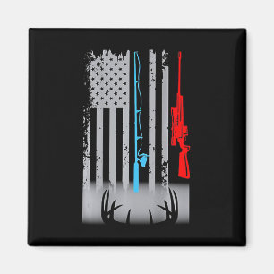 Fishing Rod Shotgun Deer Flag (on Back) Magnet