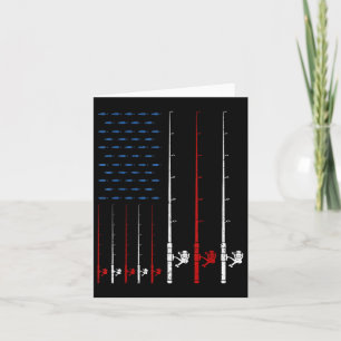 Fishing Rods American Flag Card