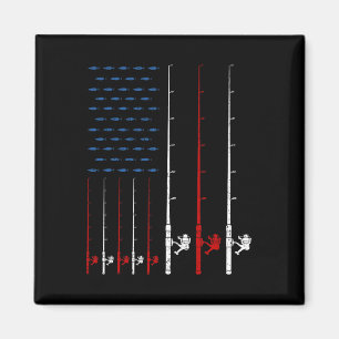 Fishing Rods American Flag  Magnet