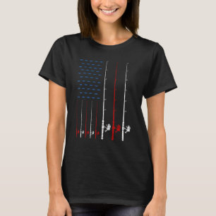 Fishing Rods American Flag T-Shirt