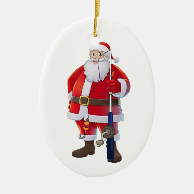 ***FISHING SANTA**** CHRISTMAS ORNAMENT (Front)