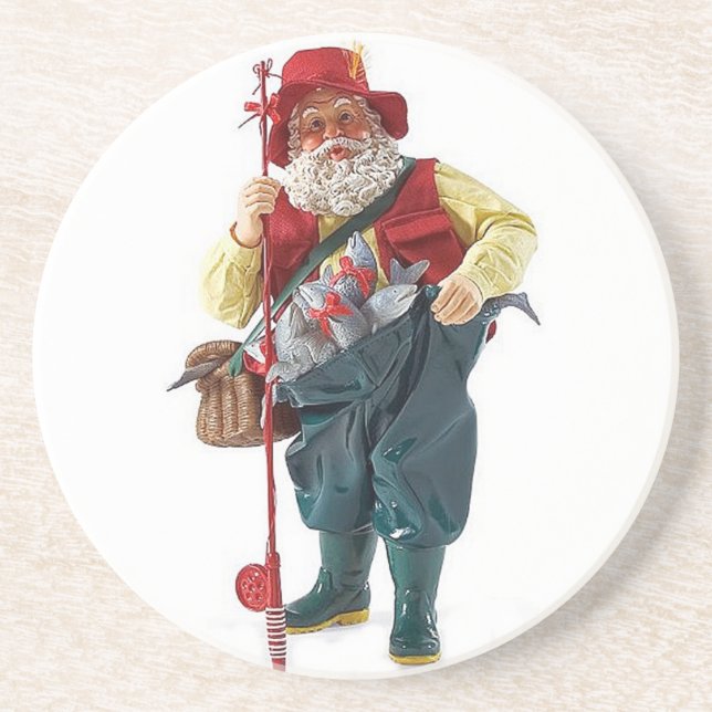 **FISHING SANTA** SANDSTONE COASTER (Front)