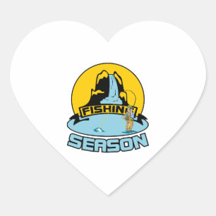 Fishing Season Fishing - Fishing Birthday Gift Heart Sticker
