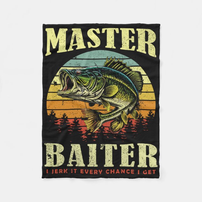 Fishing-shirt Master-baiter Funny B Dad  Fleece Blanket (Front)