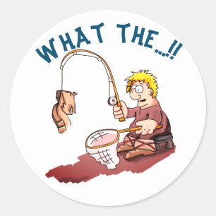 Fishing Shoe Surprise Classic Round Sticker