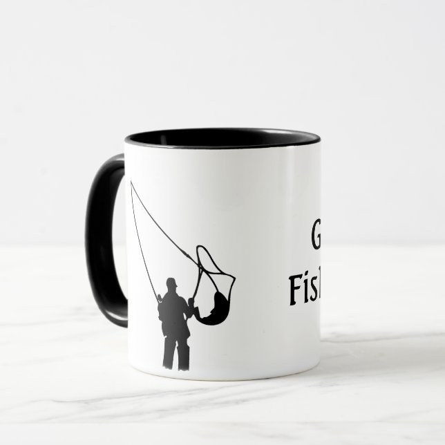 Fishing - Silhouette of Someone Fishing  Mug (Front Left)
