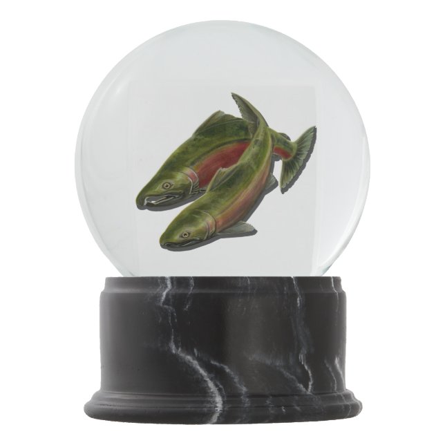 Fishing Snow Globe Custom Coho Salmon Snow Globe (Front)