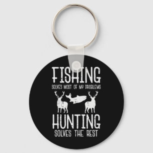 Fishing Solves Most Problems Hunting Rest Funny Me Key Ring