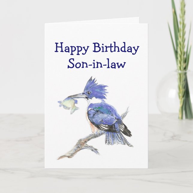 Fishing Son-in-law Birthday Humour The Kingfisher Card (Front)