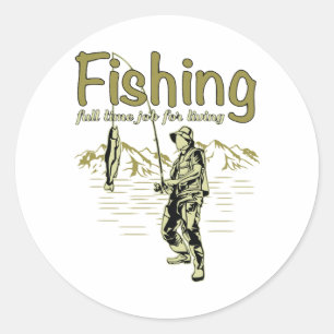 Fishing sport fishing rod classic round sticker