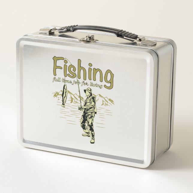Fishing sport fishing rod metal lunch box (Front)