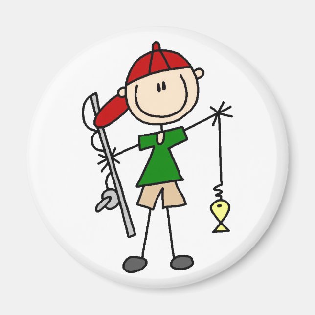 Fishing Stick Figure Magnet (Front)