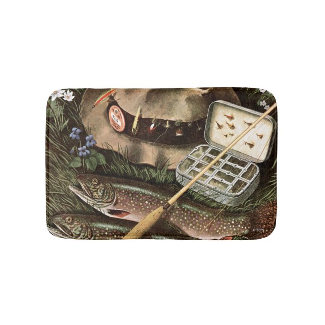 Fishing Still Life Bath Mat (Front)