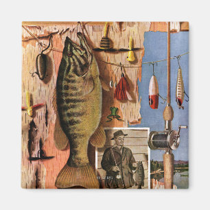 Fishing Still Life by John Atherton Magnet