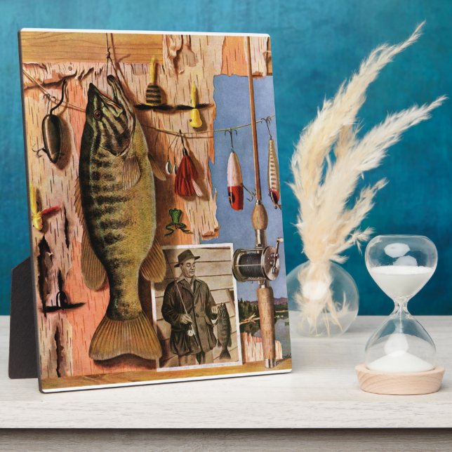 Fishing Still Life by John Atherton Plaque (Side)