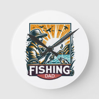 Fishing t shirt  round clock