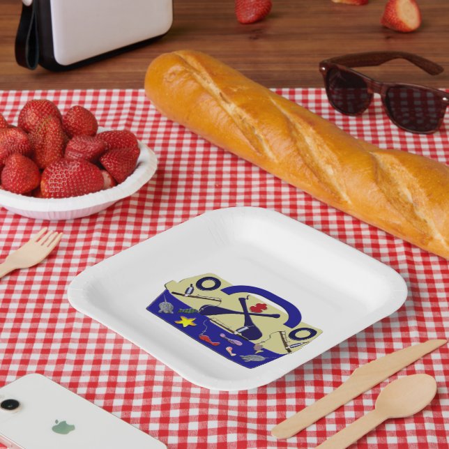 Fishing Tackle Box Paper Plate (Picnic)