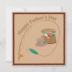 Fishing Tackle Happy Fathers Day Holiday Card