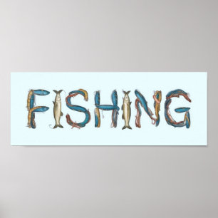 Fishing Text Poster