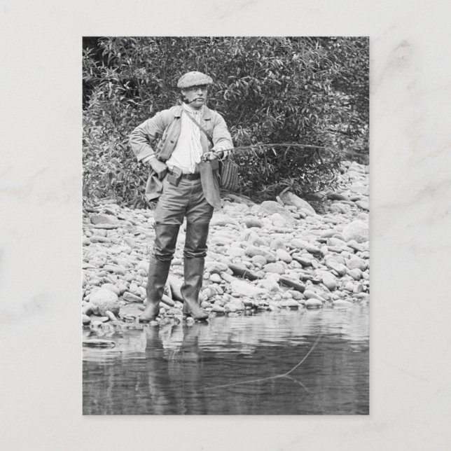 Fishing the Catskills, 1890s Postcard (Front)