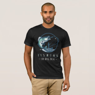 Fishing – “The Reel Deal” Funny Angler Graphic T-Shirt