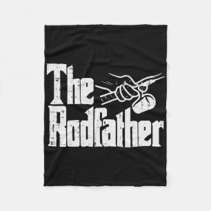 Fishing The Rodfather Funny Parody Dad Grandpa Pap Fleece Blanket