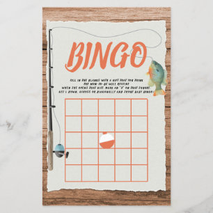 Fishing Theme Baby Shower Bingo Game Flyer