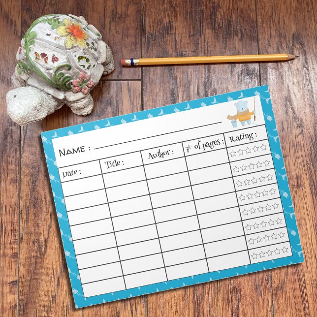 Fishing Theme Child Book Log Notepad (Creator Uploaded)