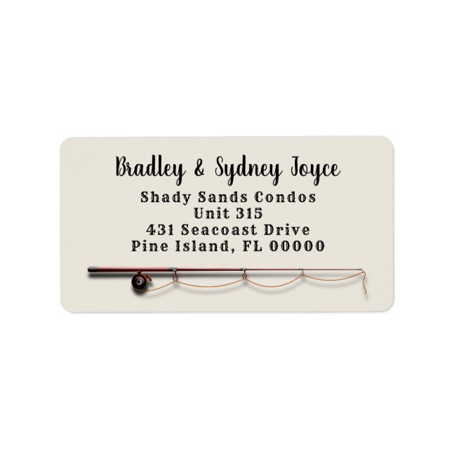 Fishing Theme White Big Address Label (Front)