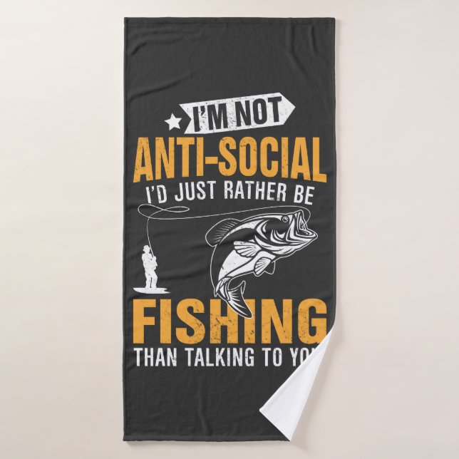 Fishing themed bath towel (Bath Towel)