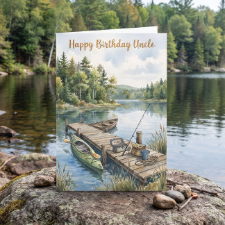 Fishing Themed Birthday for Uncle Card