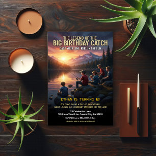 Fishing Themed Birthday Party Invitation