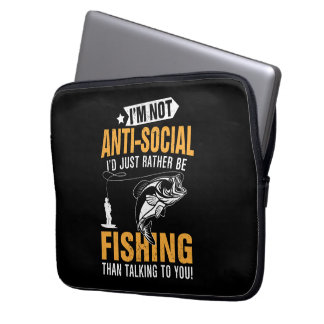 Fishing themed laptop sleeve