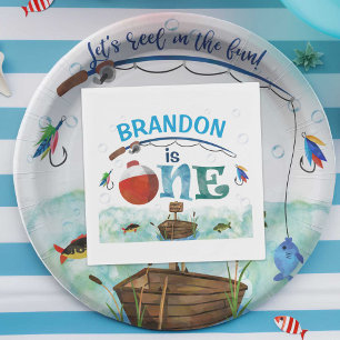 Fishing themed O-fish-ally 1st birthday party Napkin