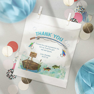 Fishing themed o-fish-ally birthday  favour bags