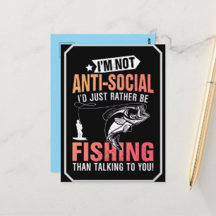Fishing themed postcard