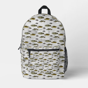 Fishing Themed Walleye Bass Crappie Angler Men's  Printed Backpack