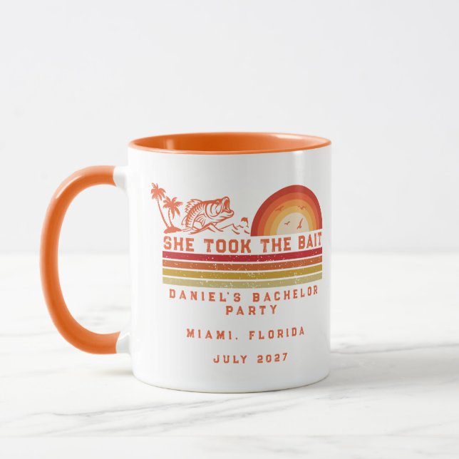 Fishing Themed Weekend Trip Bachelor Party  Mug (Left)